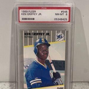 1989 Fleer #548 Ken Griffey Jr. RC PSA NM-MT 8